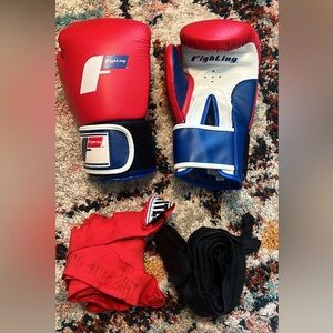 Boxing Gloves and Wraps Set